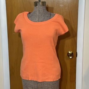 Chico’s NWT Womens Medium Chico’s Size 1 Orange Cap Sleeve Blouse